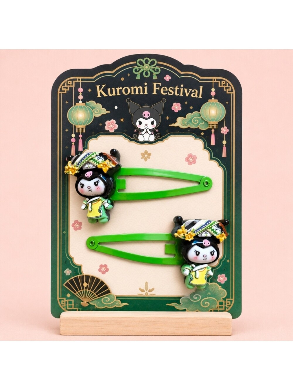Kawaii Sanrio Hello Kitty Kuromi Kimono Japanese Festival Hair Barrette Clips